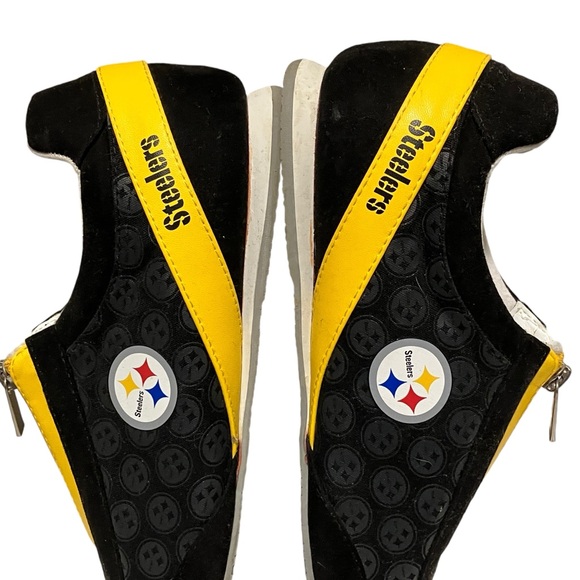 Pittsburgh Steelers Logo Pattern Zipper Canvas Sneakers - Picture 10 of 16